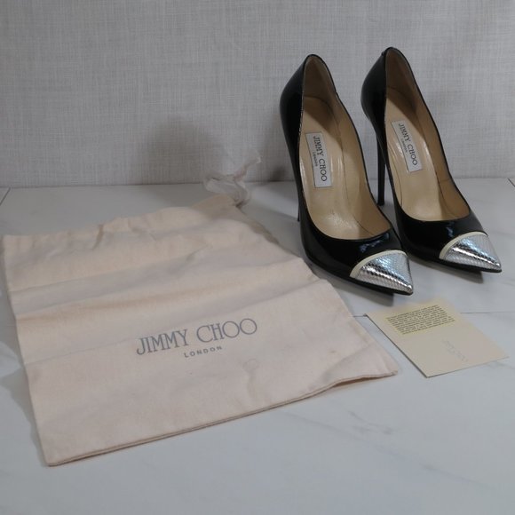 Jimmy Choo Kahlua Pumps Black Patent 38.5EU - Picture 1 of 8